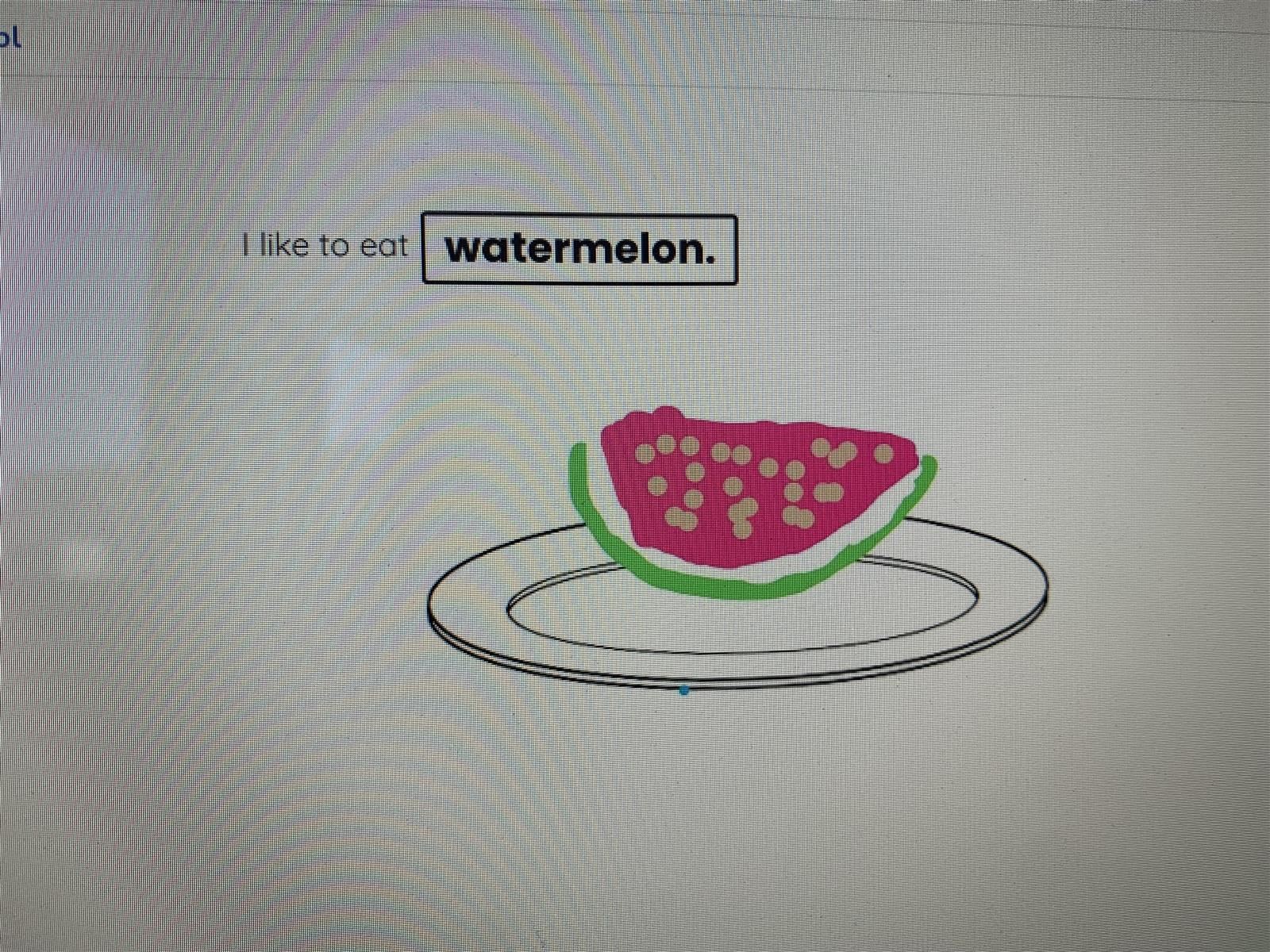 Seesaw app drawing of a watermelon