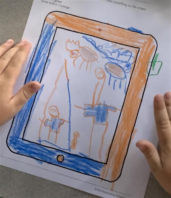 After labeling the parts of the ipad, students drew a picture of something that makes them happy!
