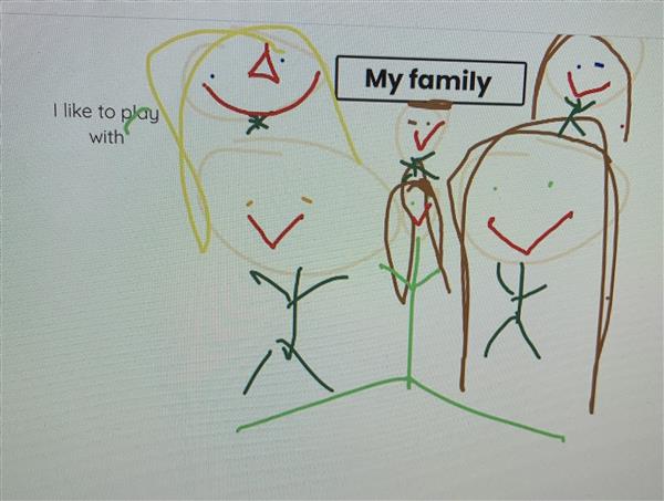 Student illustration of his family.